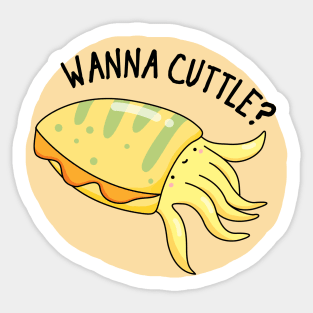 Let's Cuttle Cute Cuttlefish Pun Sticker